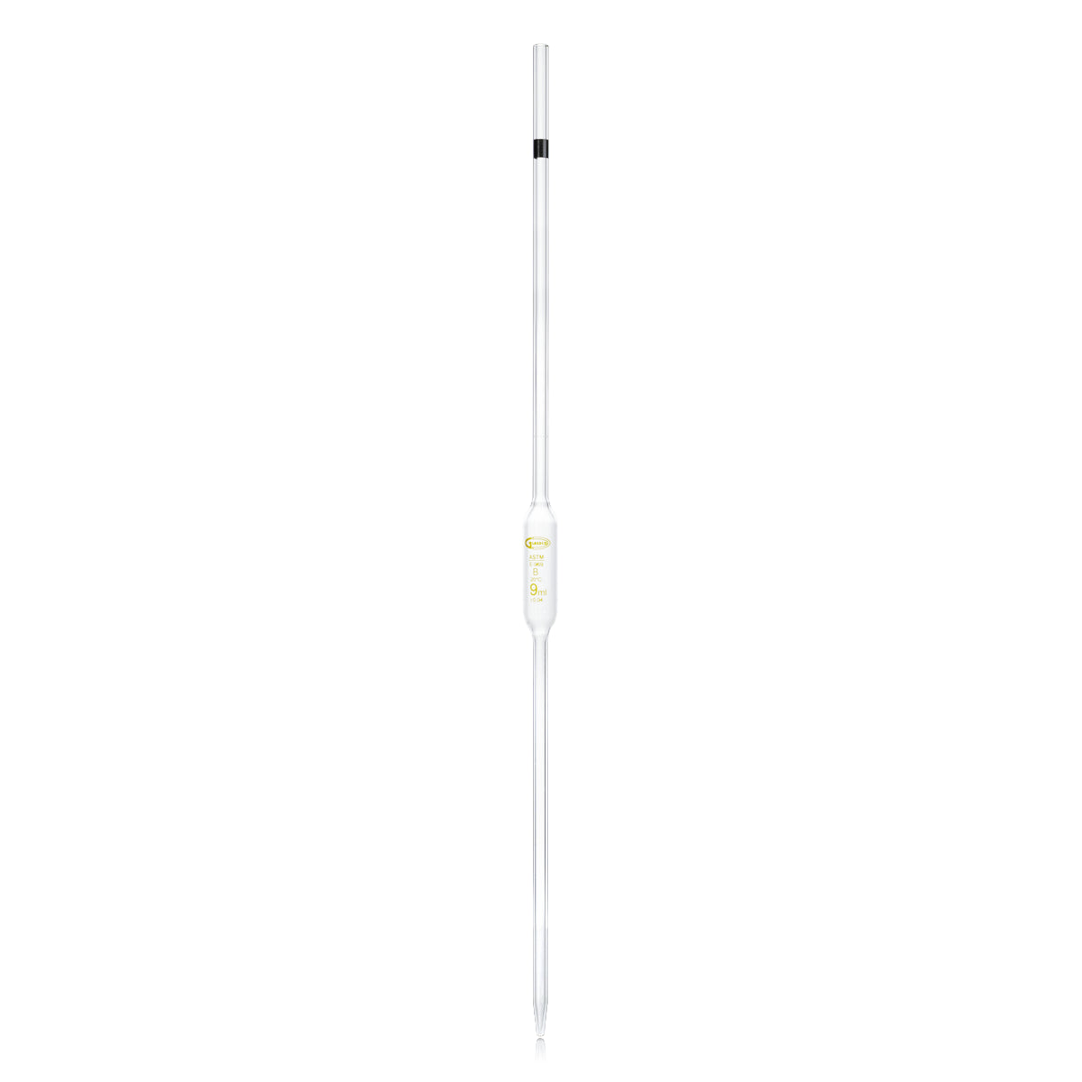 PIPETA VOLUMÉTRICA CLASE B GLASSCO 122.422 CON ESCALA ÁMBAR Y CÓDIGO DE COLOR PARA USO GENERAL Y ESCOLAR