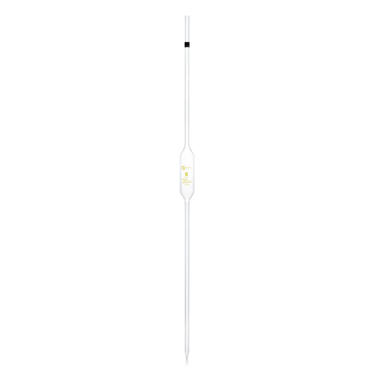 PIPETA VOLUMÉTRICA CLASE B GLASSCO 122.422 CON ESCALA ÁMBAR Y CÓDIGO DE COLOR PARA USO GENERAL Y ESCOLAR