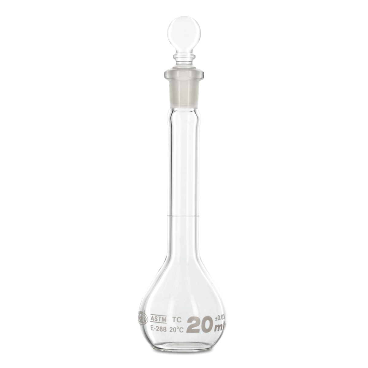 MATRAZ VOLUMÉTRICO CLASE A CON TAPÓN DE VIDRIO GLASSCO