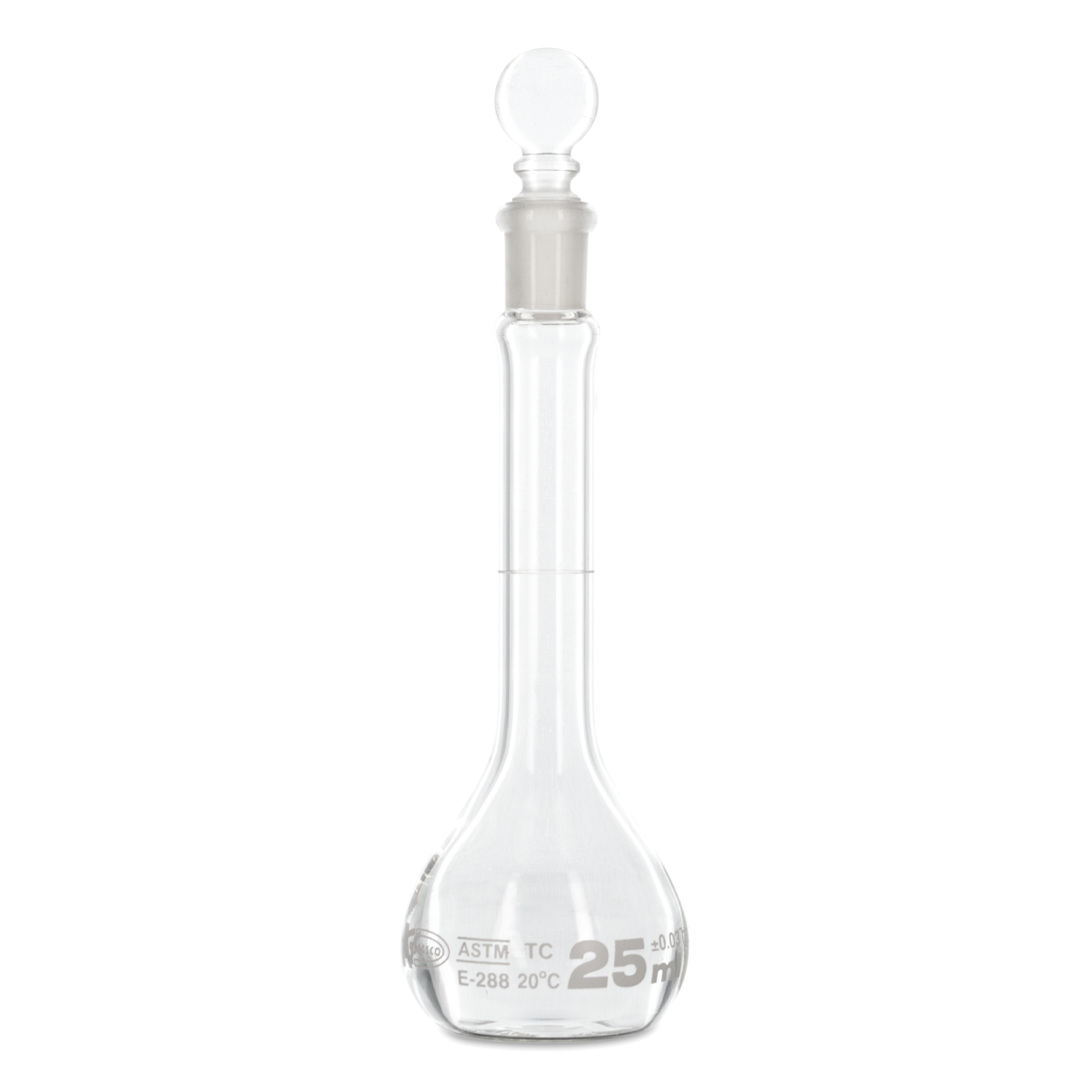 MATRAZ VOLUMÉTRICO CLASE A CON TAPÓN DE VIDRIO GLASSCO