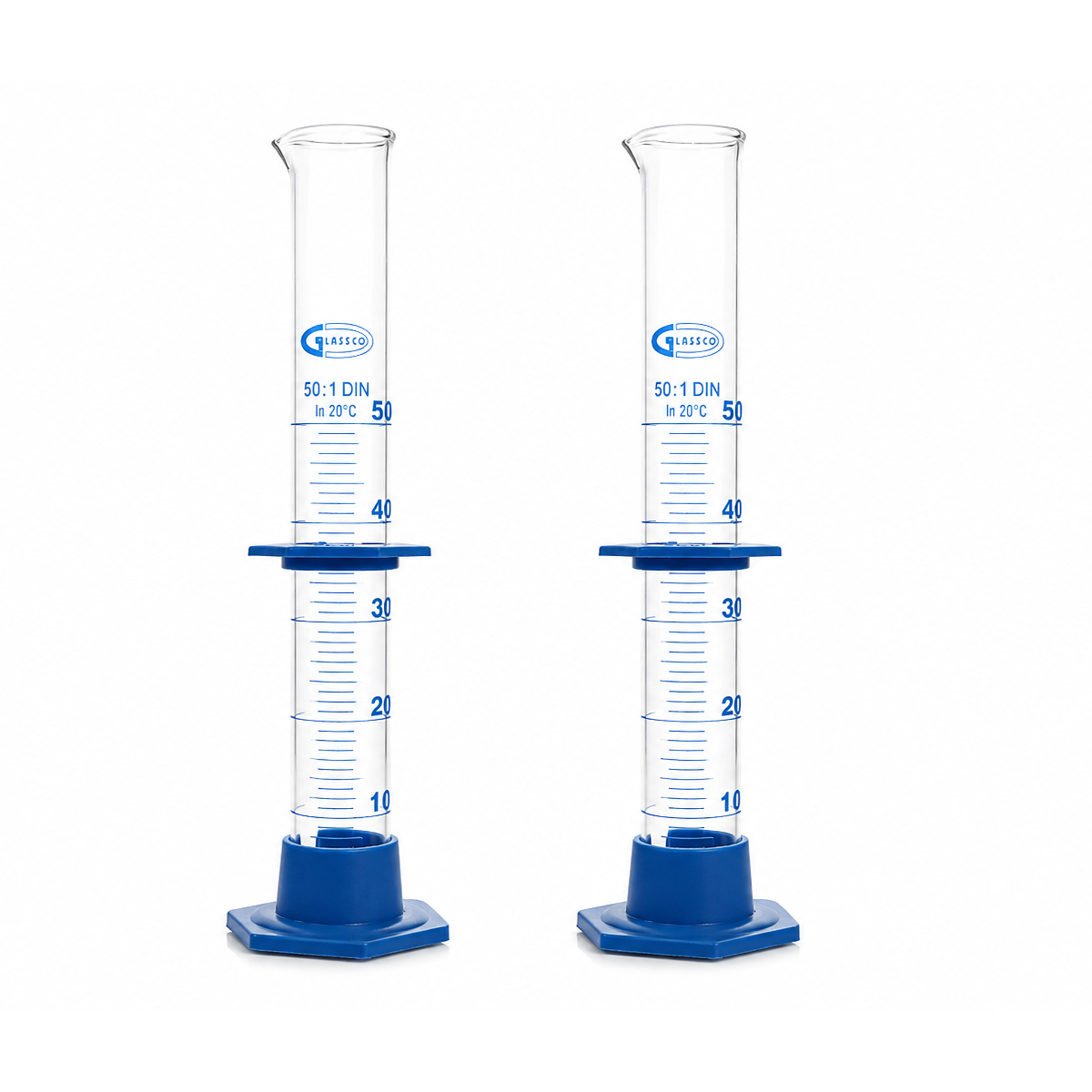 CILINDRO GRADUADO PROBETA CON BASE DE PLÁSTICO PACK 2 PIEZAS GLASSCO