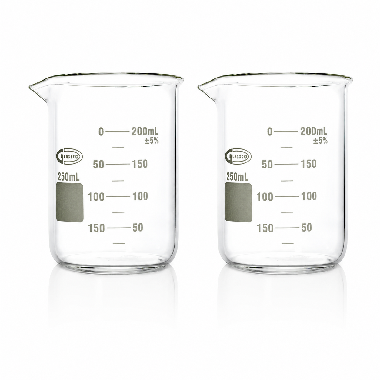 VASO DE PRECIPITADO REFORZADO DE VIDRIO PACK 2 PIEZAS GLASSCO