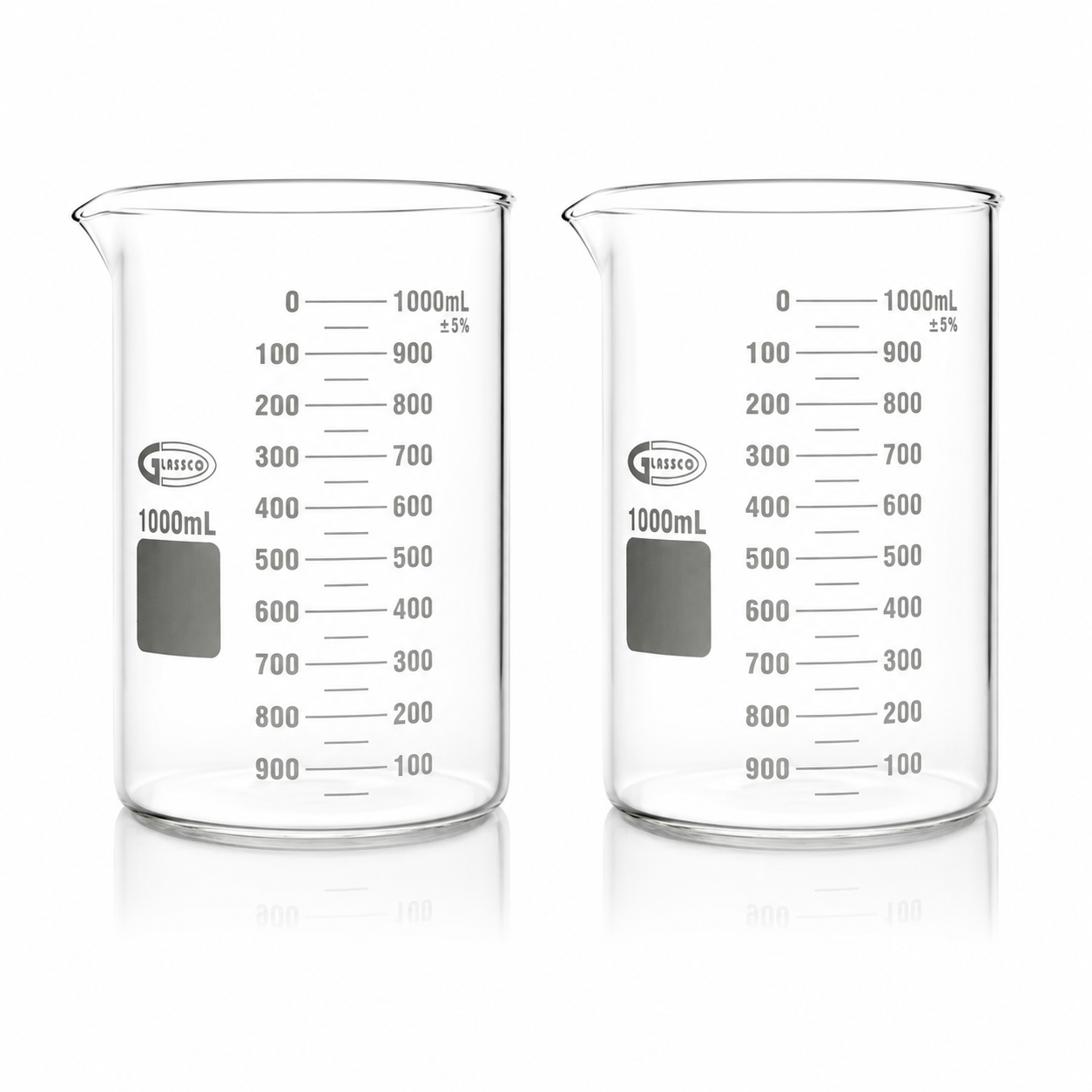 VASO DE PRECIPITADO REFORZADO DE VIDRIO PACK 2 PIEZAS GLASSCO