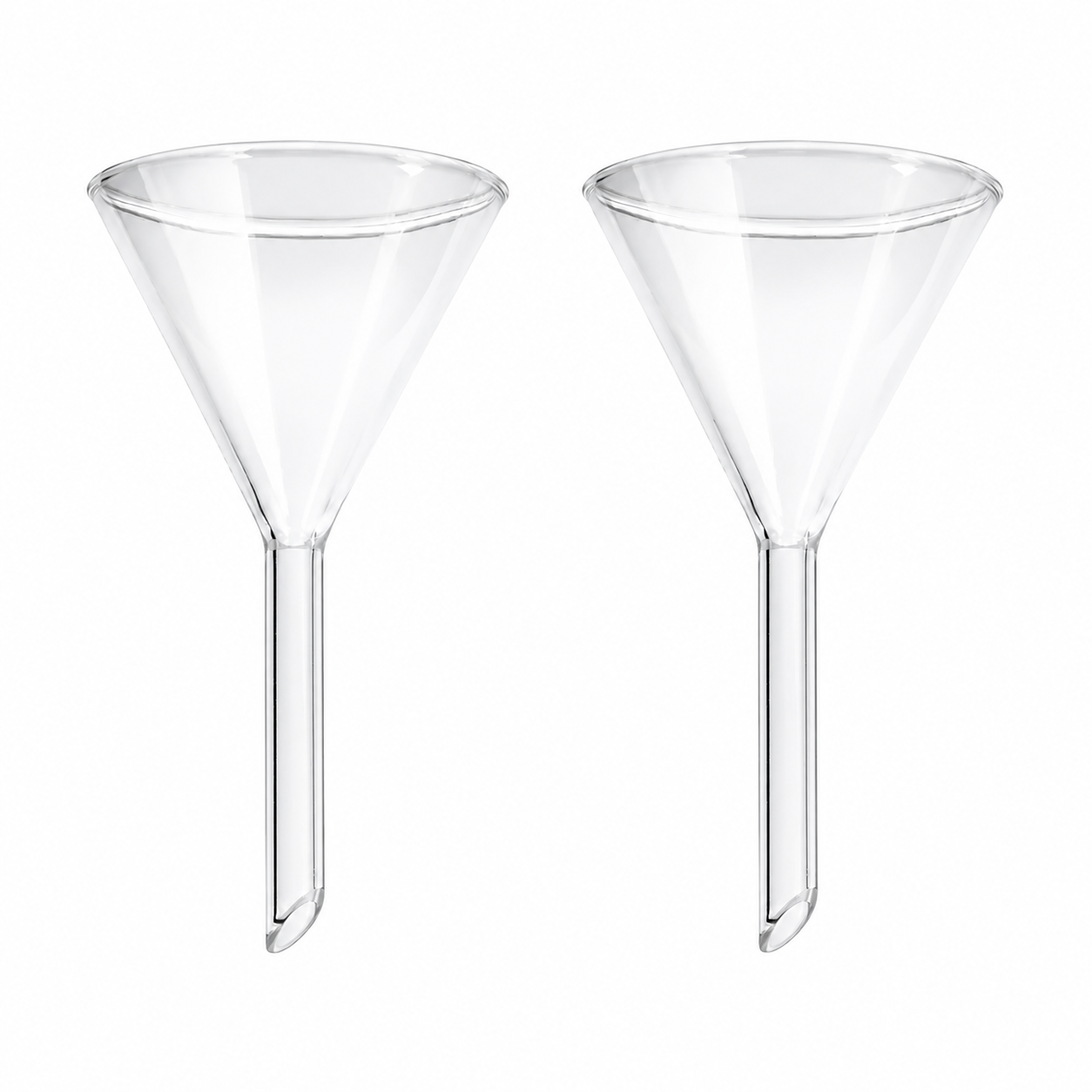 Embudo Cónico de Vidrio con Tallo Corto | Pack 2 Piezas | GLASSCO