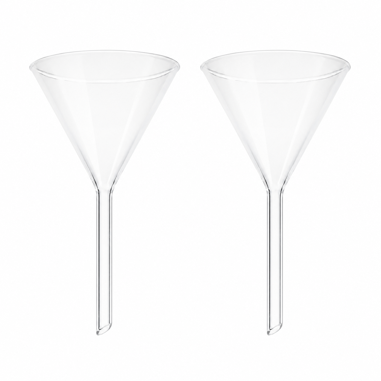 Embudo Cónico de Vidrio con Tallo Corto | Pack 2 Piezas | GLASSCO