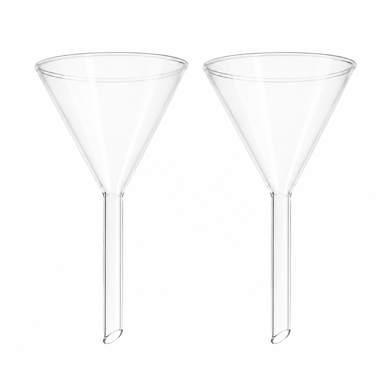 Embudo Cónico de Vidrio con Tallo Corto | Pack 2 Piezas | GLASSCO