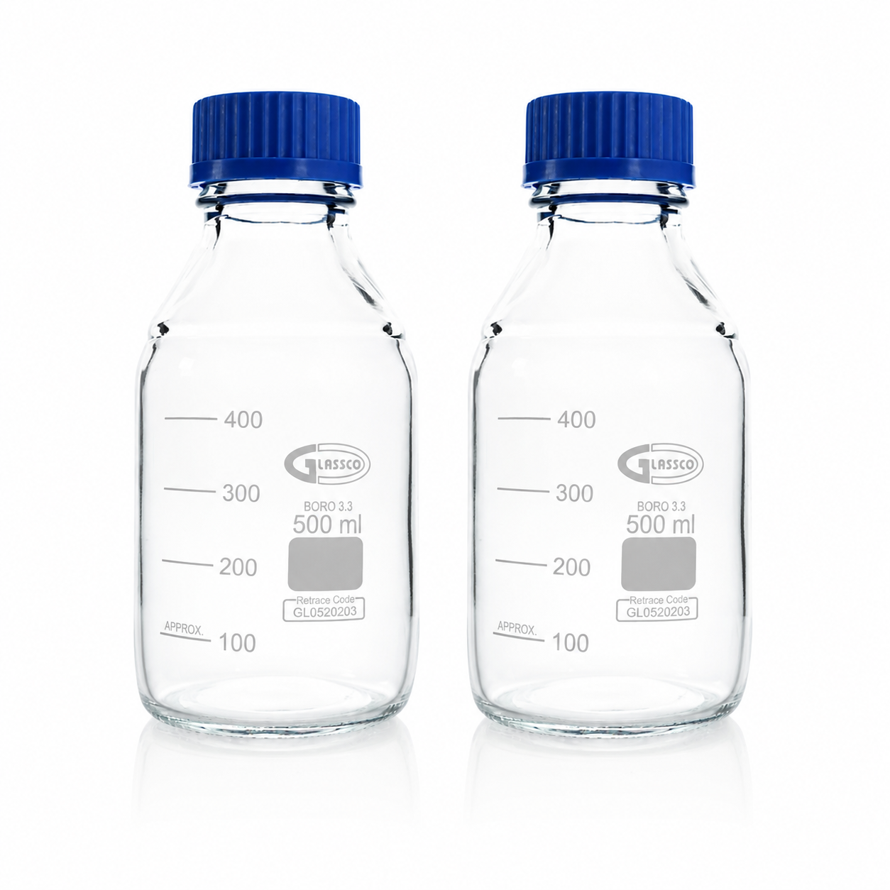 FRASCO DE LABORATORIO PARA MEDIOS DE CULTIVO PACK 2 PIEZAS GLASSCO