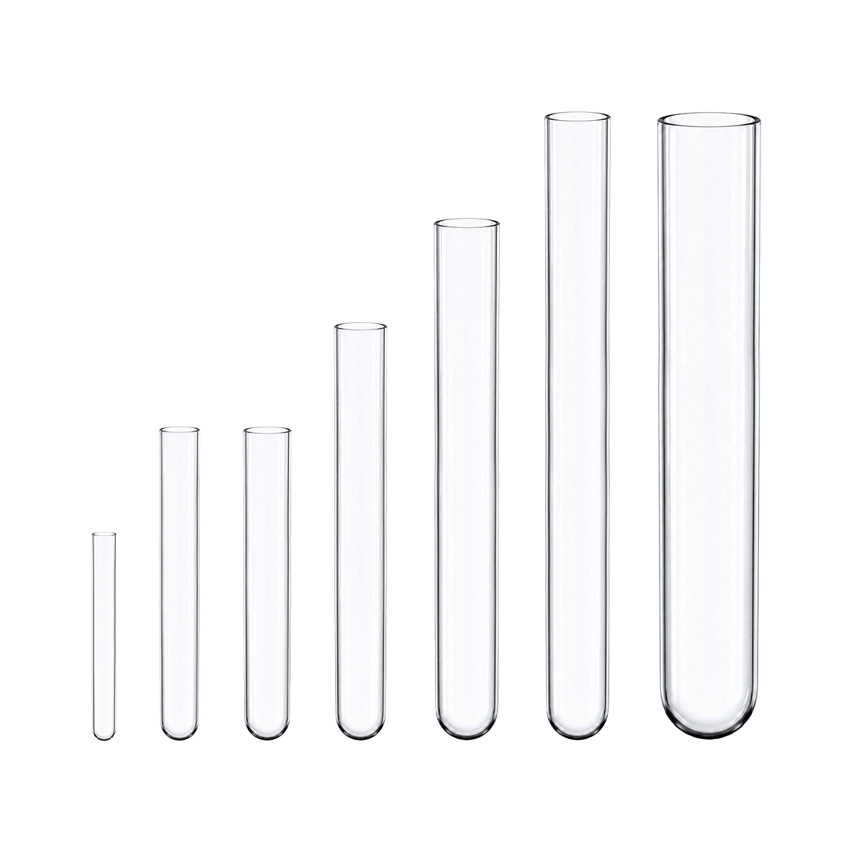 Tubo de Ensayo sin Labio | Pack 100 Piezas | GLASSCO