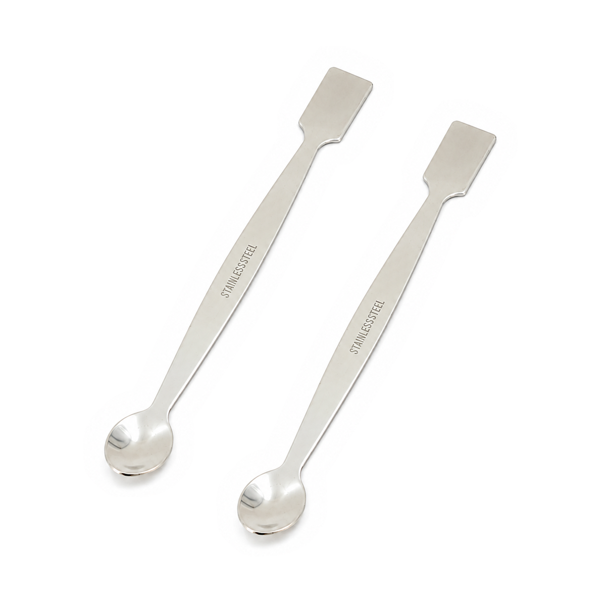 Espátula de Laboratorio con Cuchara y Punta Plana | Pack 2 Piezas | GLASSCO