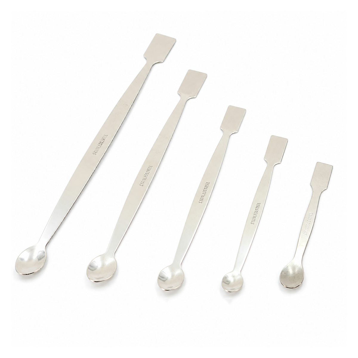Espátula de Laboratorio con Cuchara y Punta Plana | Pack 2 Piezas | GLASSCO