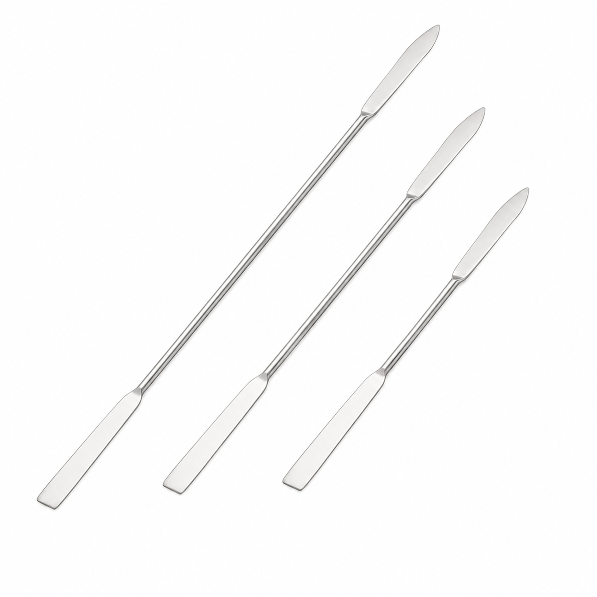 Espátula de Laboratorio Doble con Punta Cónica y Plana | Pack 2 Piezas | GLASSCO
