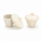 Crisol de Porcelana con Tapa | Pack 2 Piezas | GLASSCO