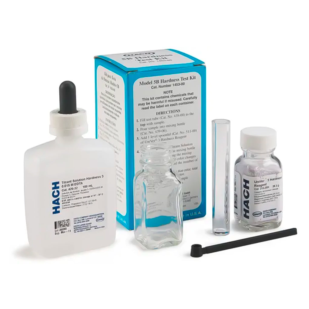 Kit 5-B para Determinación de Dureza Total en Calidad de Agua 1-30 GPG - 100 Pruebas - HACH 145300