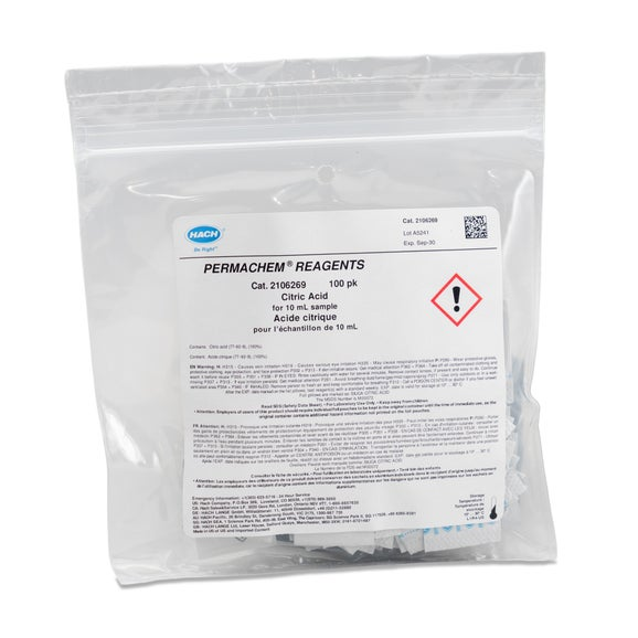 Reactivo de Ácido Cítrico para Determinación de Sílice en Calidad de Agua - Muestra 10 ML con 100 Piezas - HACH 2106269
