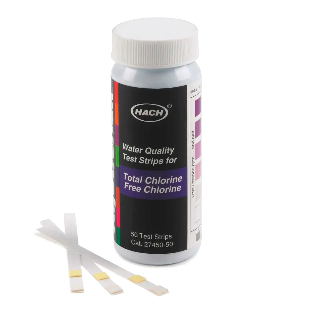 Tiras Reactivas para Cloro Libre y Total en Calidad de Agua (0-10 MG/L) - 50 Tiras - HACH 2745050