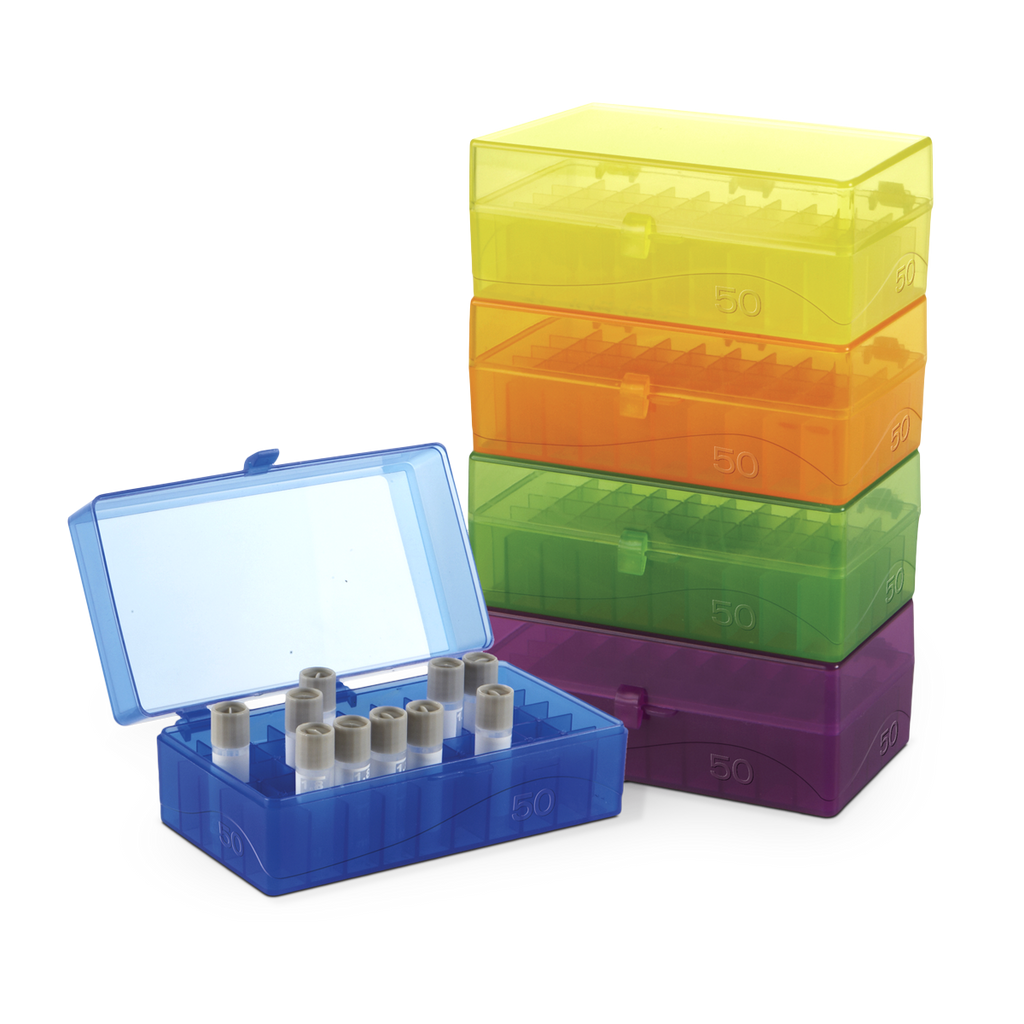 Caja para 50 Microtubos y Viales Criogénicos de 1.5-2.0 ml | Pack 2 Piezas | Heathrow Scientific