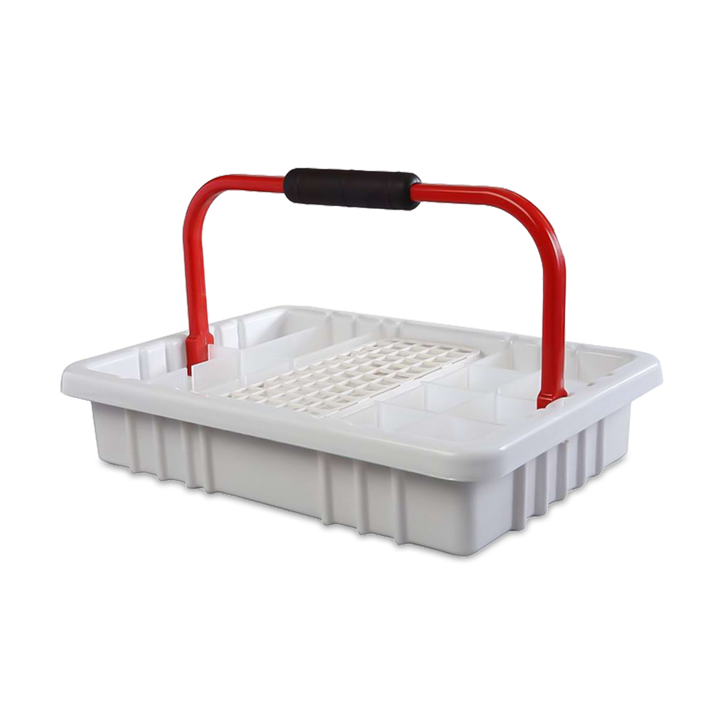 CAJA RECOLECTORA PARA TOMA DE MUESTRAS DE SANGRE HEATHROW SCIENTIFIC 120261 DE PLÁSTICO ABS CON ASA Y DIVISIONES DE FÁCIL LIMPIEZA