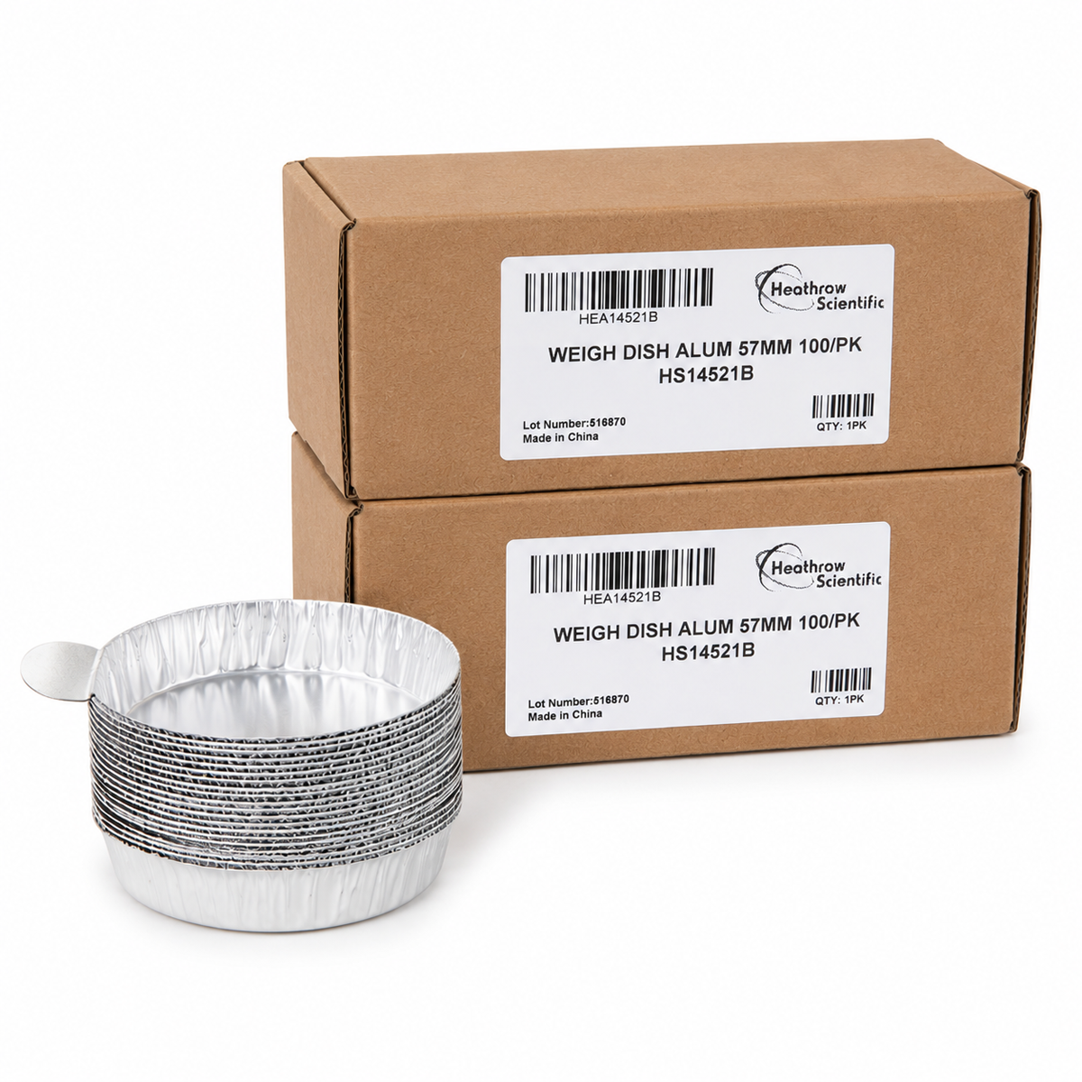 Platillos de Pesaje de Aluminio (Resistentes al Calor) - Pack 2 Cajas - HEATHROW SCIENTIFIC