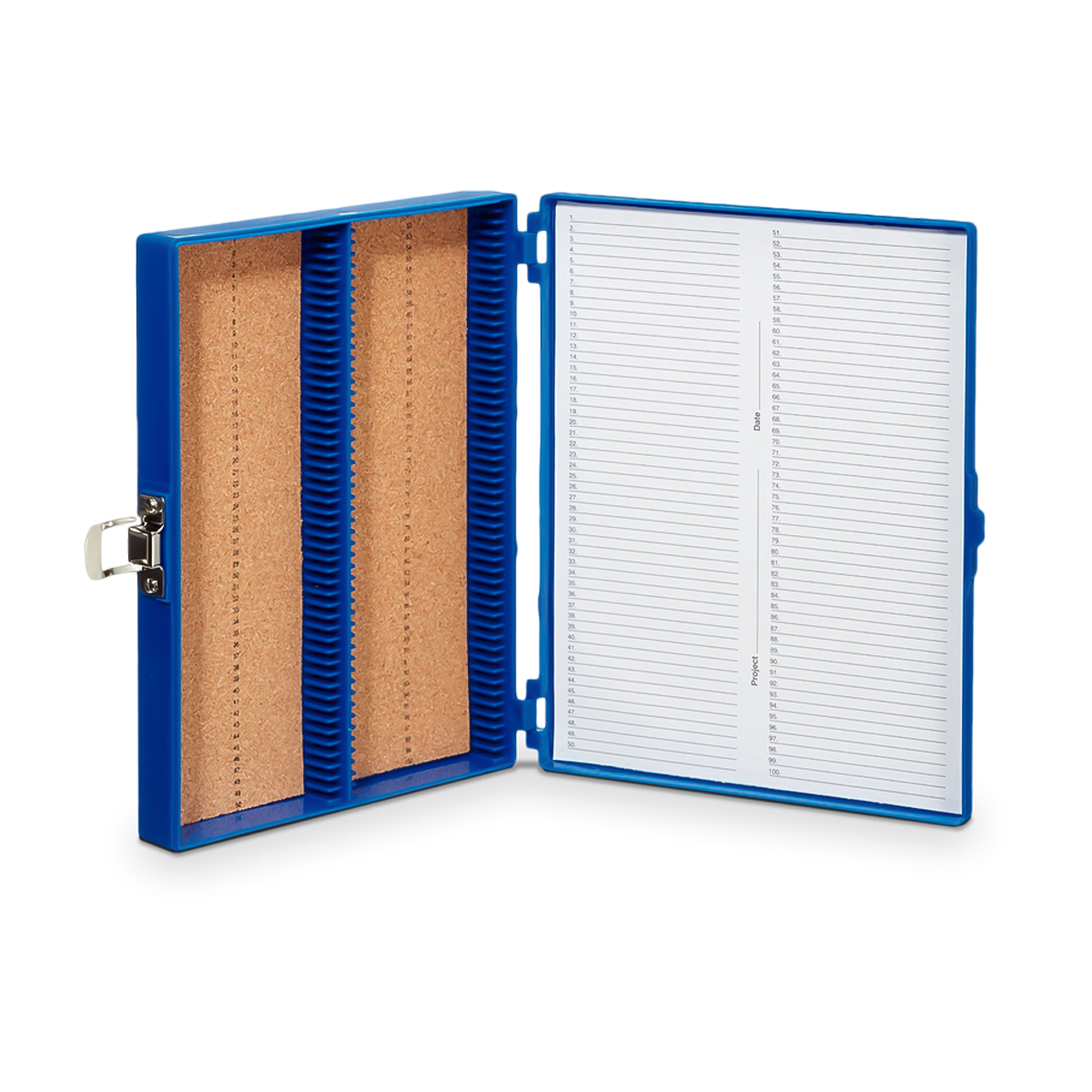 CAJA DE PLÁSTICO PARA PORTAOBJETOS HEATHROW SCIENTIFIC DE ABS CON BROCHE Y FORRO DE CORCHO