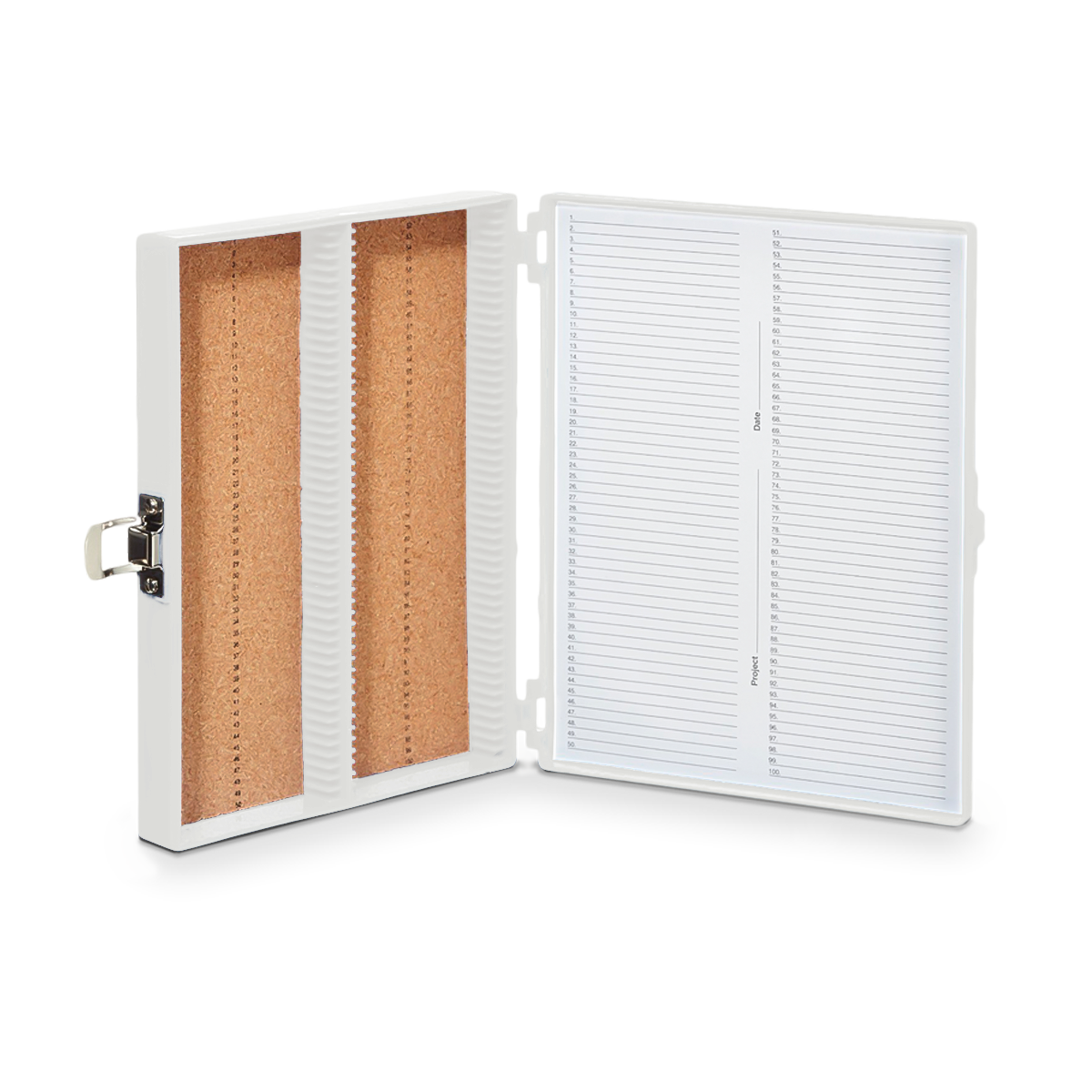 CAJA DE PLÁSTICO PARA PORTAOBJETOS HEATHROW SCIENTIFIC DE ABS CON BROCHE Y FORRO DE CORCHO