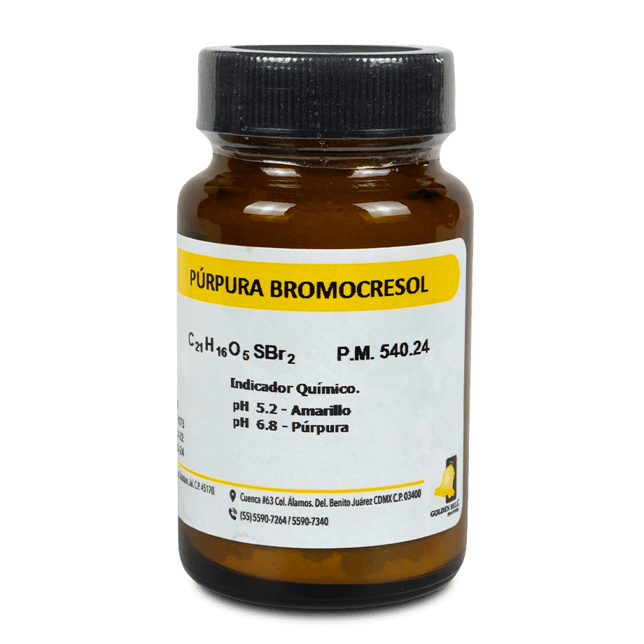 INDICADOR PÚRPURA DE BROMOCRESOL ÁCIDO LIBRE 5 G GOLDEN BELL 34900-5 CAS 115-40-2 - Mercalab