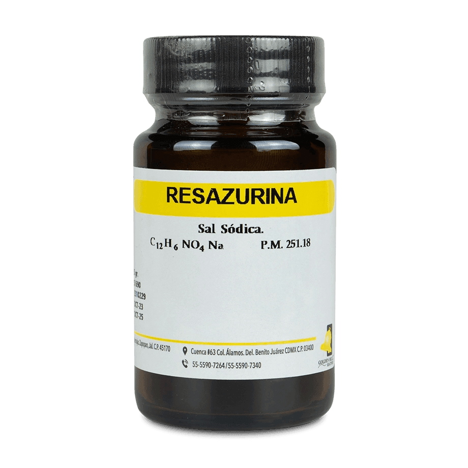 INDICADOR RESAZURINA SAL SÓDICA 5 G GOLDEN BELL 61690-5 CAS 62758-13-8 - Mercalab