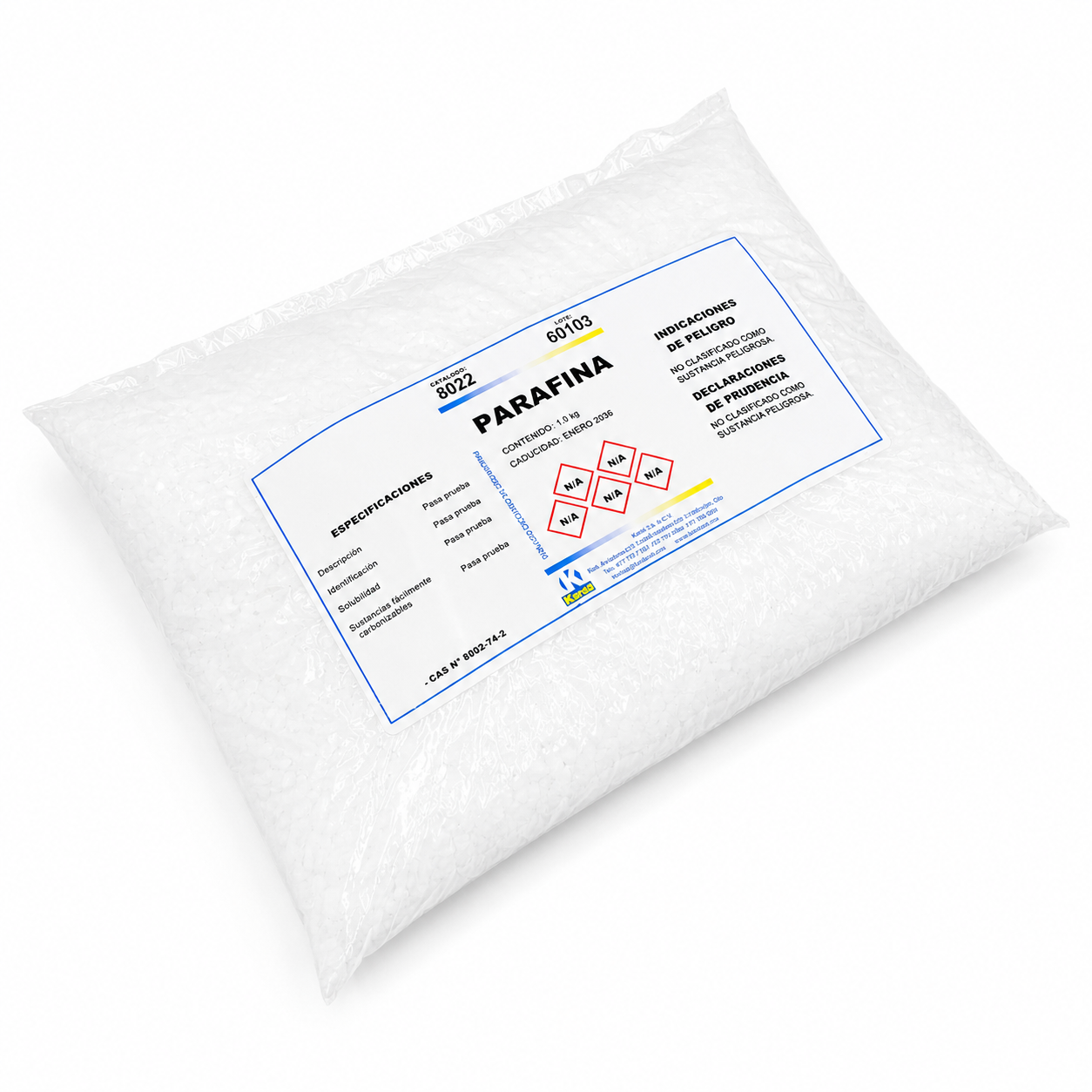 Parafina Histológica 56-58 °C para Inclusión de Tejidos - 1 KG - KARAL