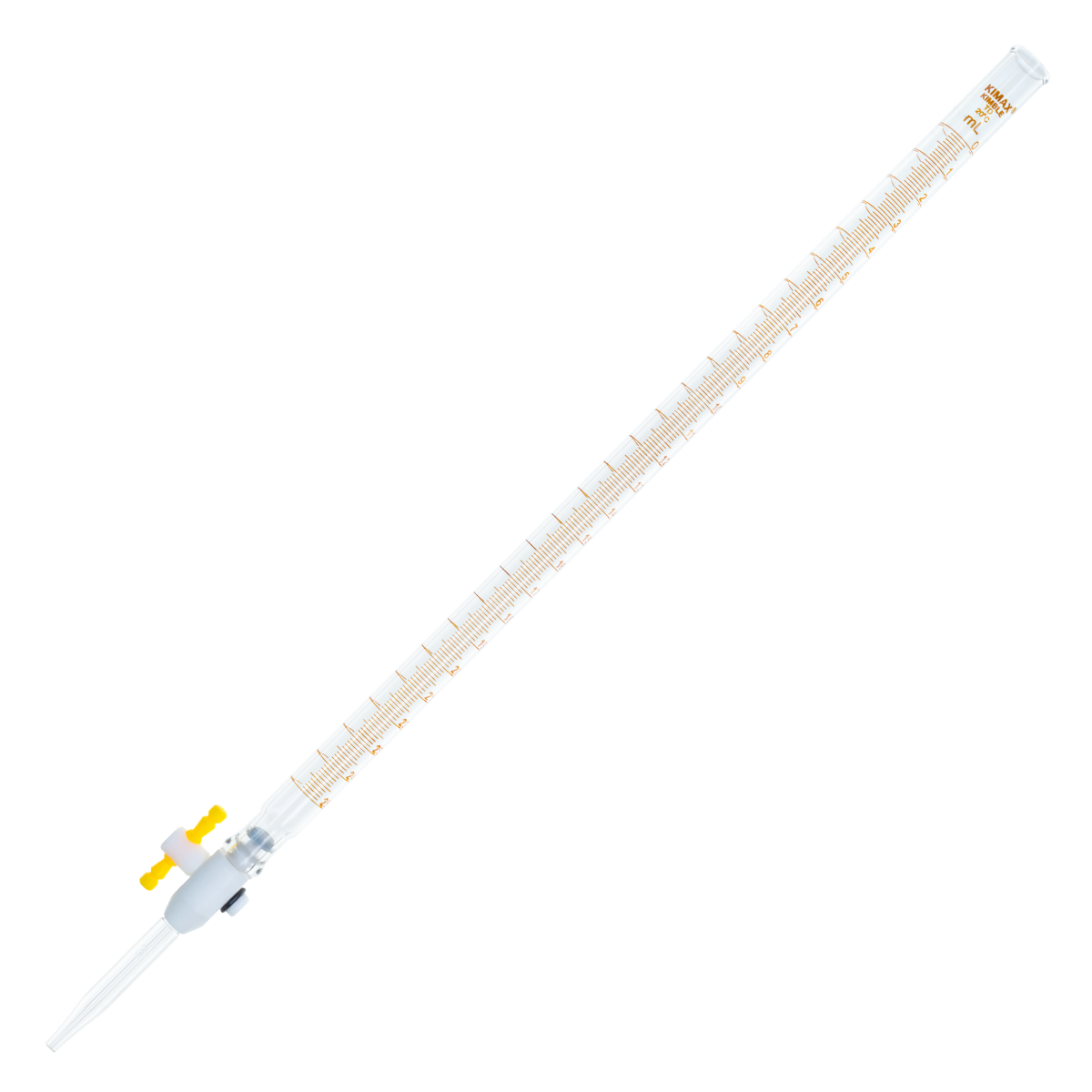 BURETA RECTA DESARMABLE KIMAX 17021H TEKK CON LLAVE DE TEFLÓN