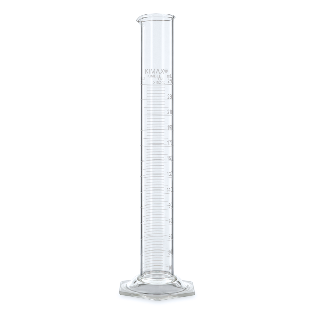 PROBETA KIMAX 20025K CALIBRADA PARA ENTREGAR CON BASE HEXAGONAL Y ESCALA BLANCA