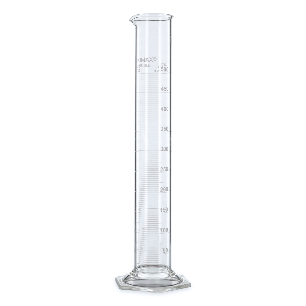 PROBETA KIMAX 20025K CALIBRADA PARA ENTREGAR CON BASE HEXAGONAL Y ESCALA BLANCA