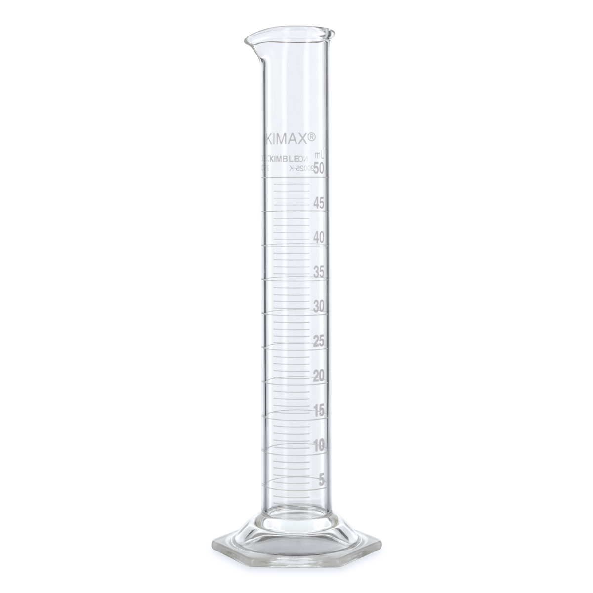 PROBETA KIMAX 20025K CALIBRADA PARA ENTREGAR CON BASE HEXAGONAL Y ESCALA BLANCA