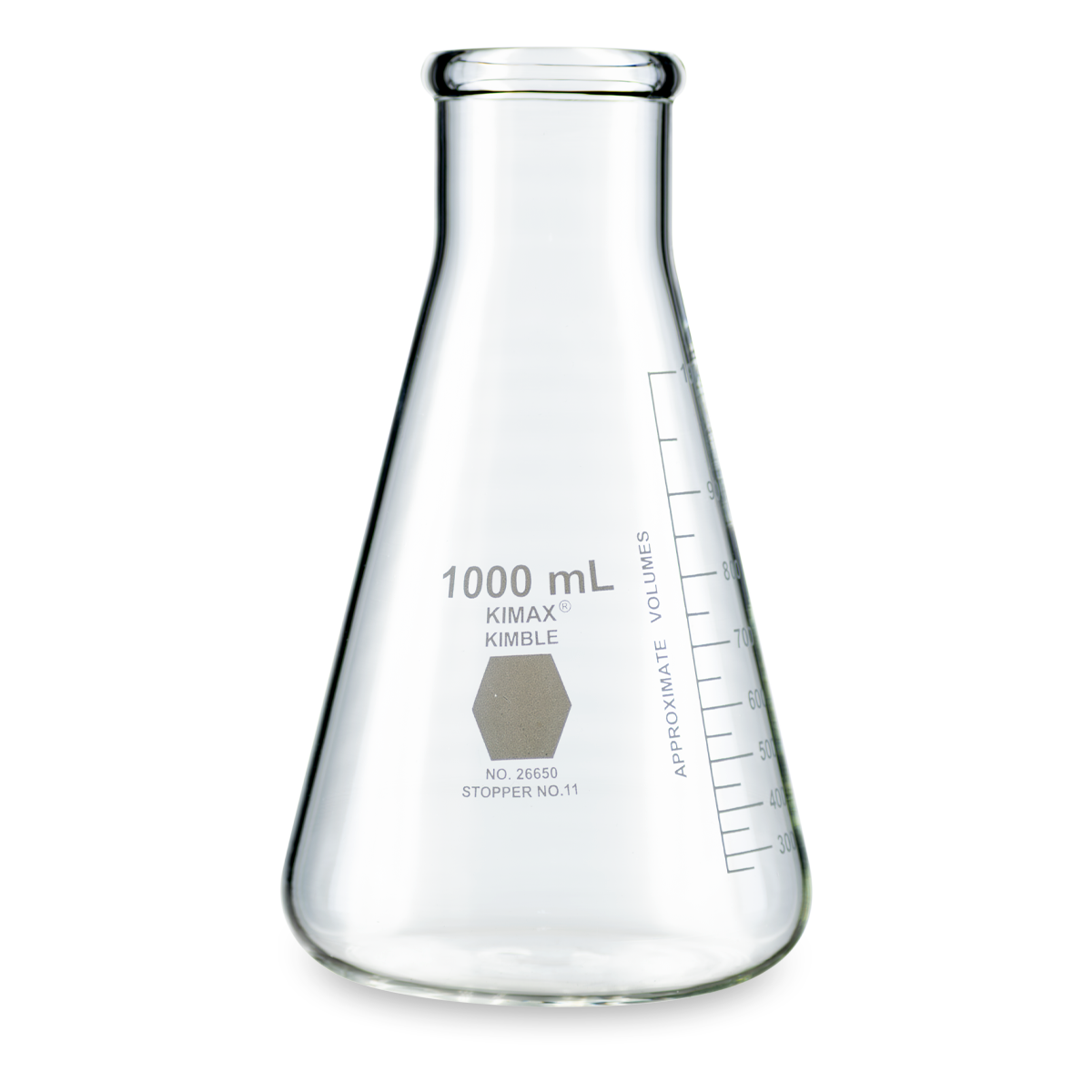 MATRAZ ERLENMEYER KIMAX 26650 CON BOCA ANCHA Y REFORZADA