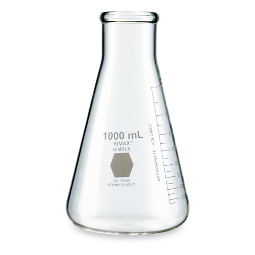 MATRAZ ERLENMEYER KIMAX 26650 CON BOCA ANCHA Y REFORZADA