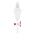 EMBUDO DE SEPARACIÓN KIMAX CON LLAVE DE TEFLÓN Y TAPÓN DE VIDRIO