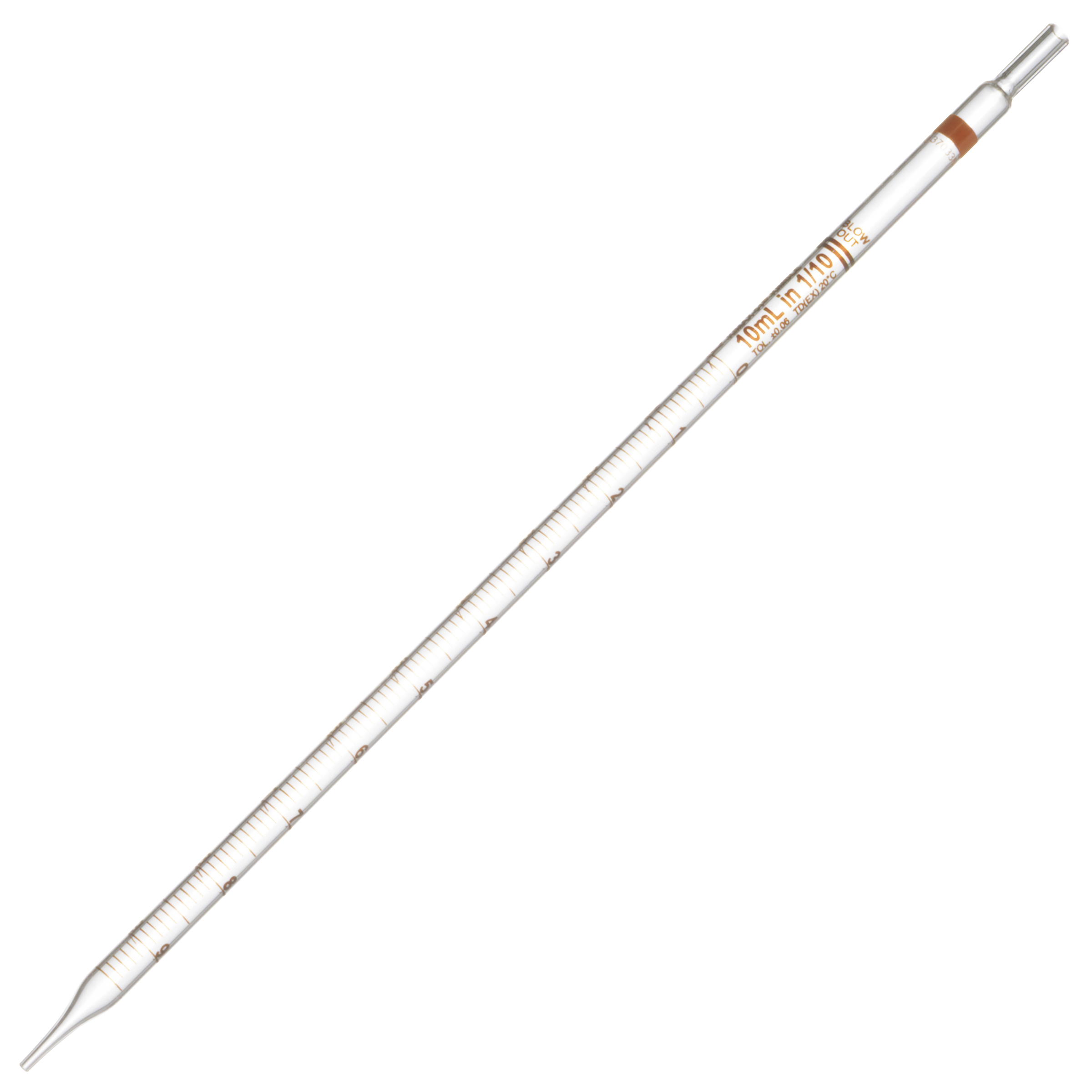 PIPETA GRADUADA CLASE B KIMAX 37033 CON ESCALA ÁMBAR Y CÓDIGO DE COLOR PARA USO ESCOLAR