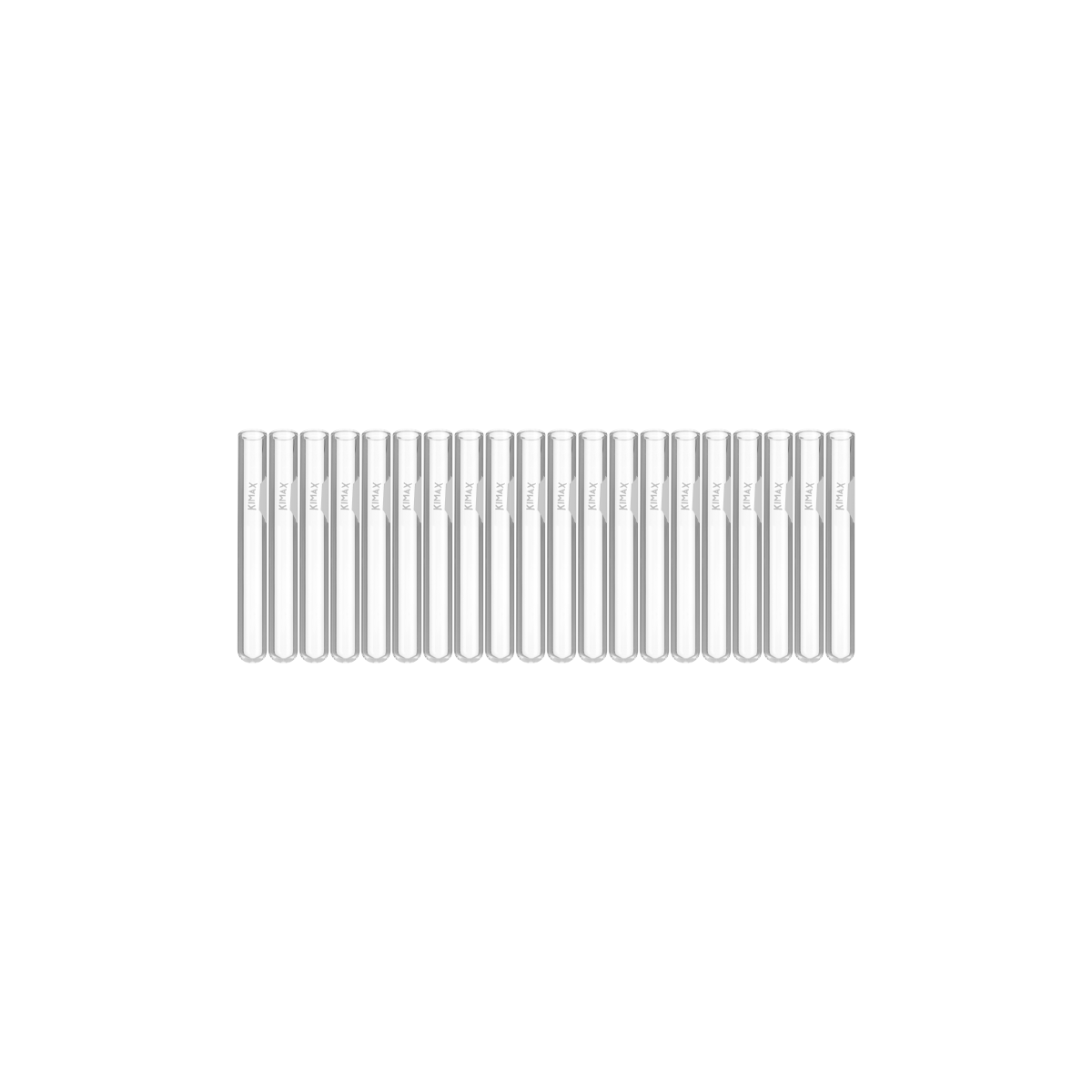 Tubo de Ensayo de Vidrio Sin Labio (con Área de Marcado) - Pack 20 Piezas - Kimax 45048