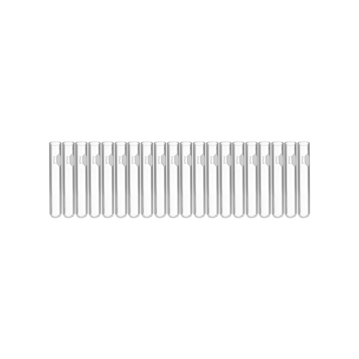 Tubo de Ensayo de Vidrio Sin Labio (con Área de Marcado) - Pack 20 Piezas - Kimax 45048