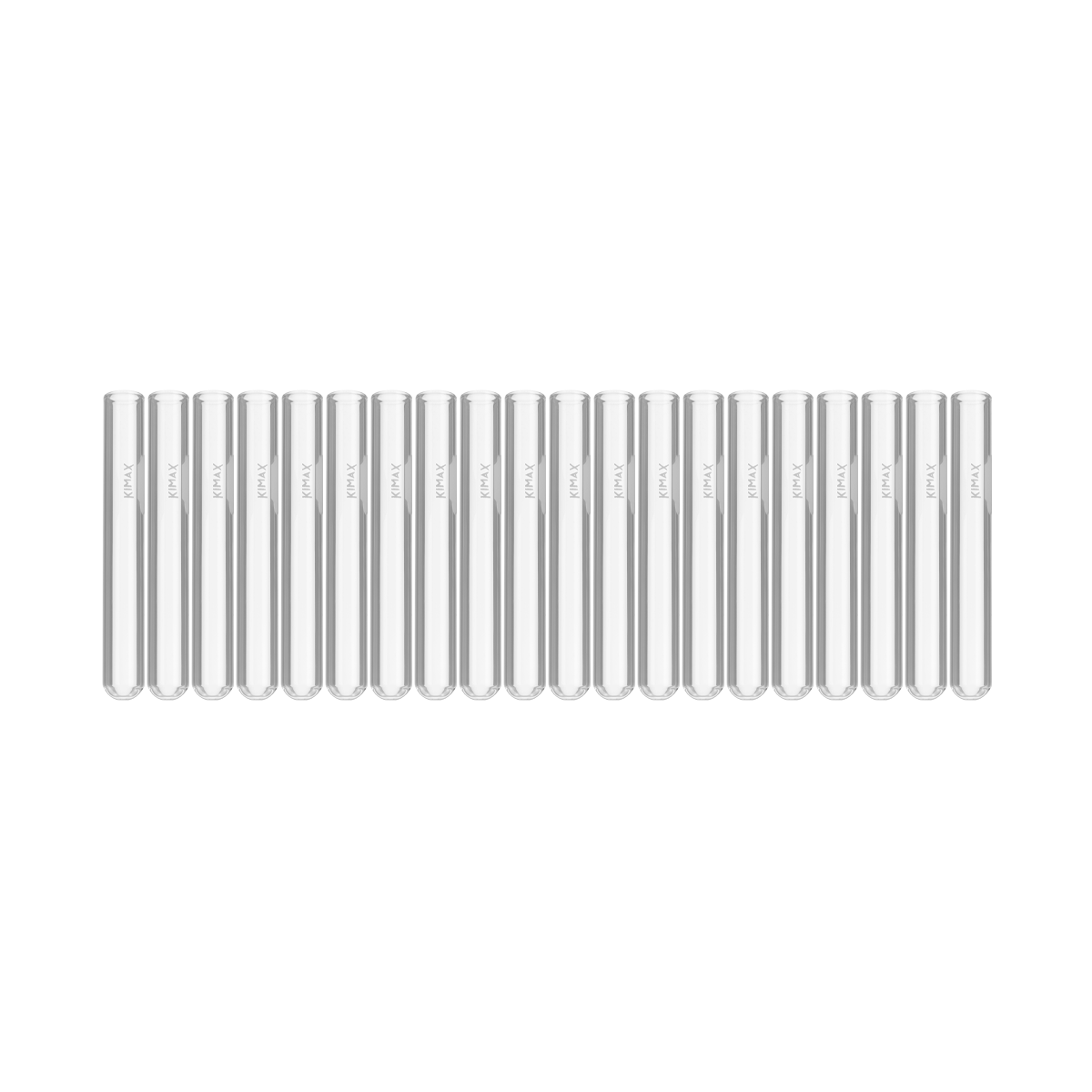 Tubo de Ensayo de Vidrio Sin Labio (con Área de Marcado) - Pack 20 Piezas - Kimax 45048