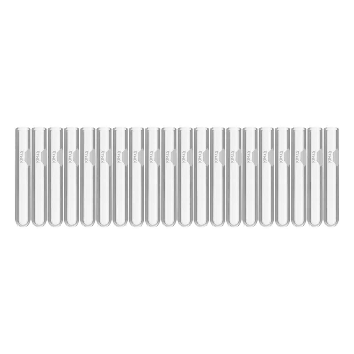 Tubo de Ensayo de Vidrio Sin Labio (con Área de Marcado) - Pack 20 Piezas - Kimax 45048