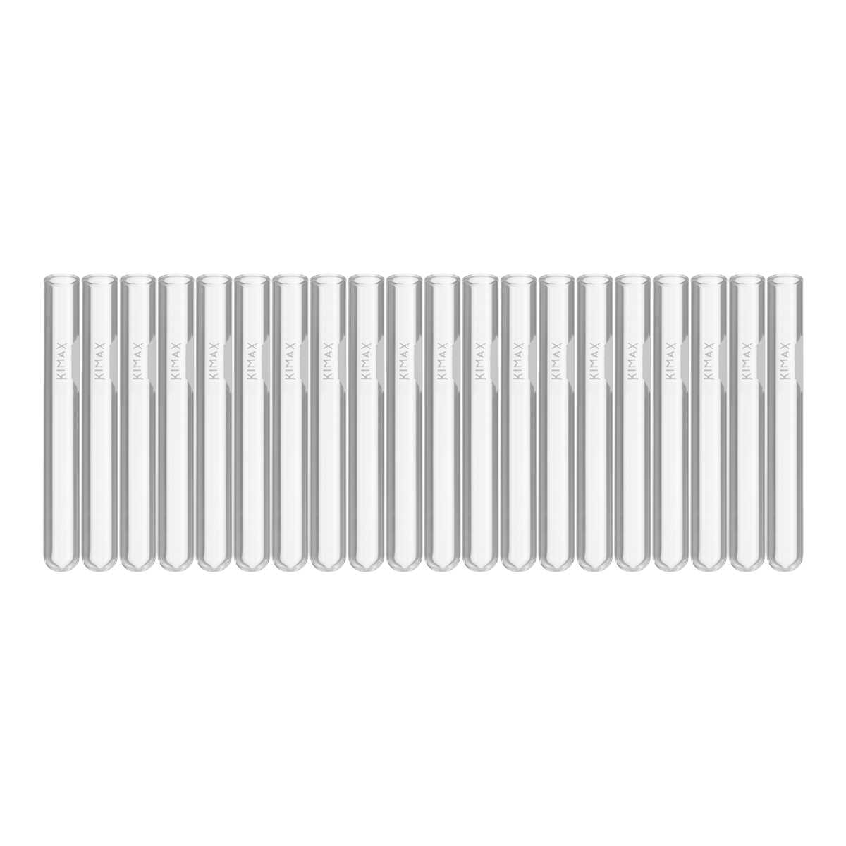 Tubo de Ensayo de Vidrio Sin Labio (con Área de Marcado) - Pack 20 Piezas - Kimax 45048
