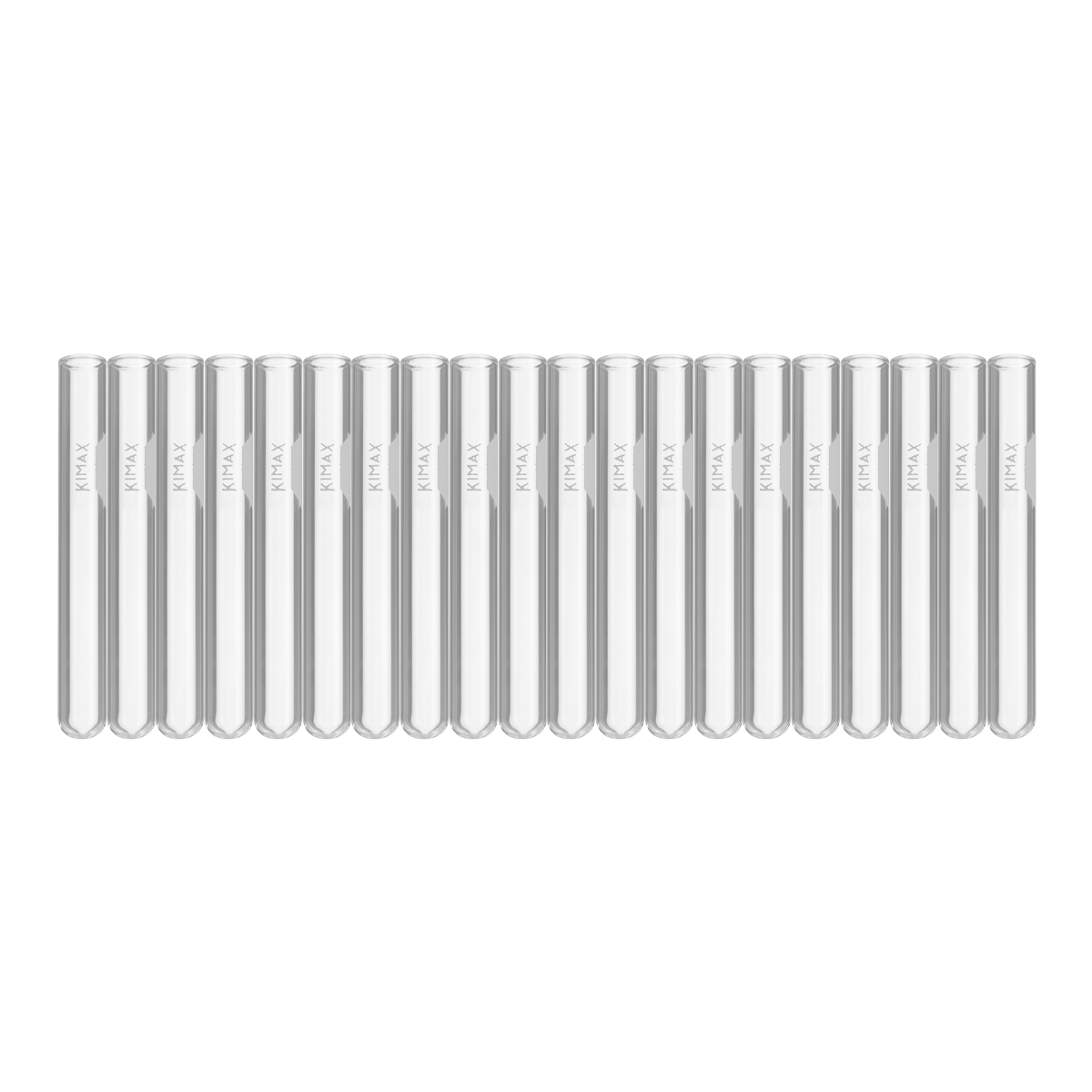 Tubo de Ensayo de Vidrio Sin Labio (con Área de Marcado) - Pack 20 Piezas - Kimax 45048