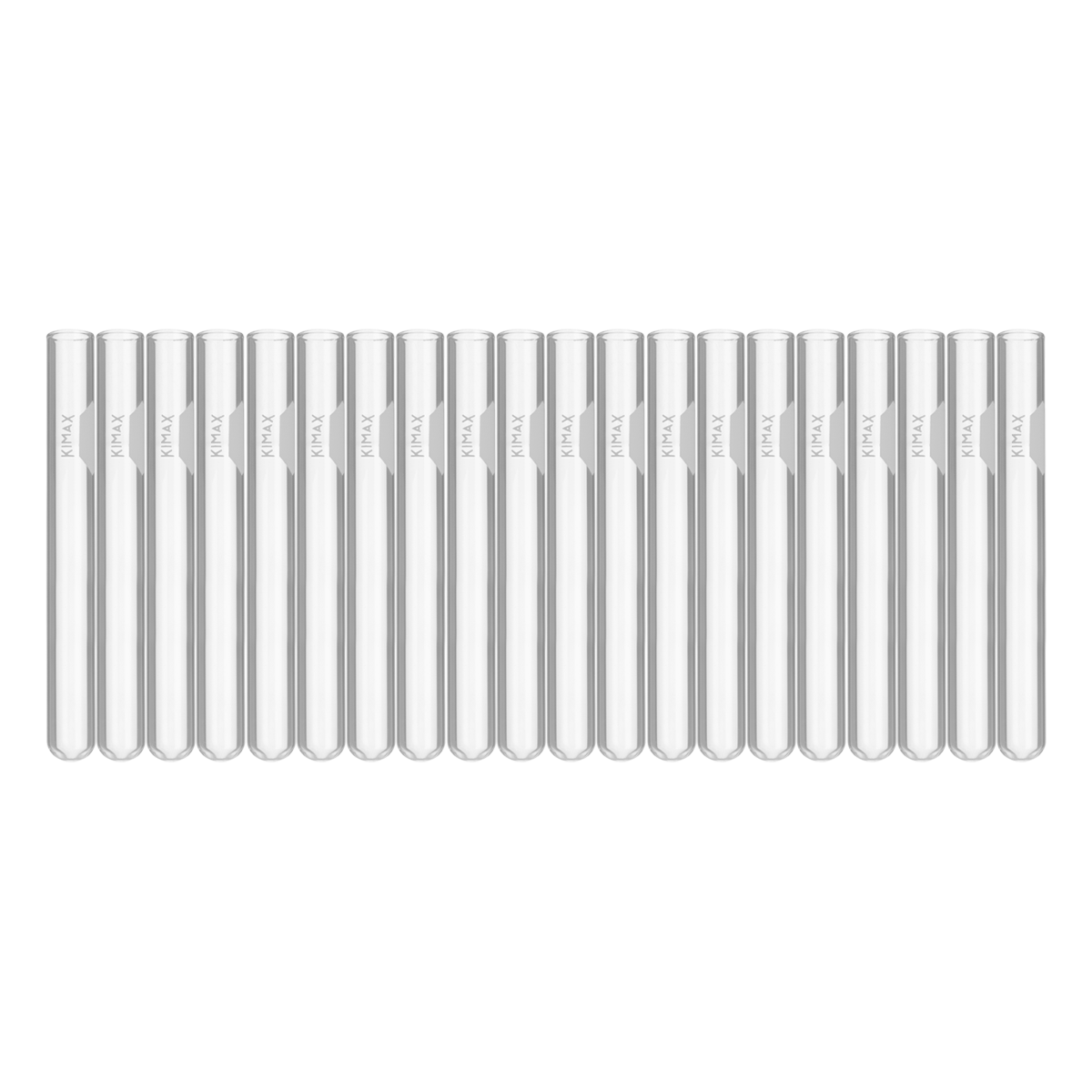 Tubo de Ensayo de Vidrio Sin Labio (con Área de Marcado) - Pack 20 Piezas - Kimax 45048