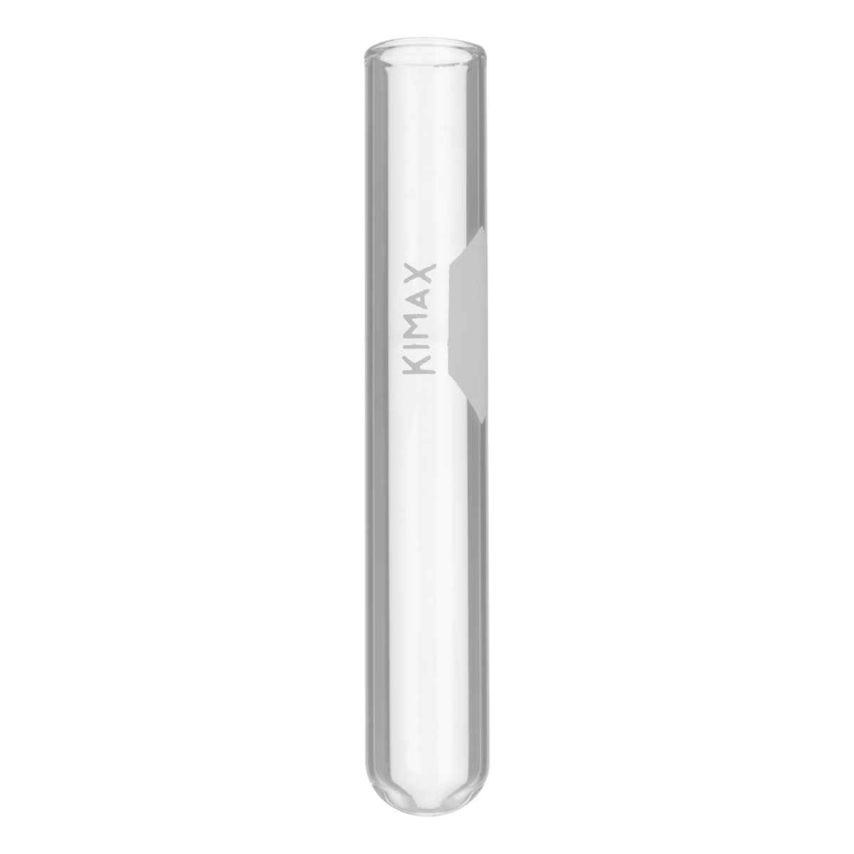 Tubo de Ensayo de Vidrio Sin Labio (con Área de Marcado) - Pack 20 Piezas - Kimax 45048