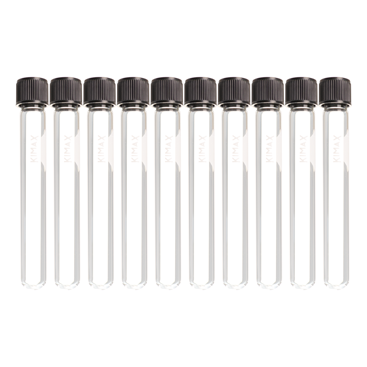 Tubo de Ensayo de Vidrio con Tapa de Rosca Fenólica - Pack 10 Piezas - Kimax 45066