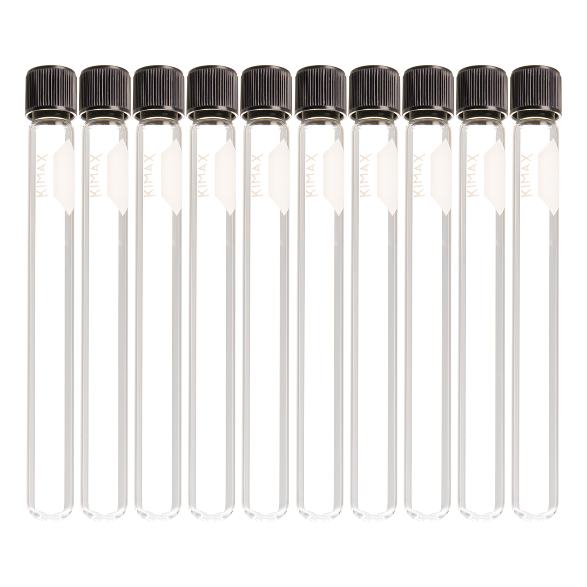 Tubo de Ensayo de Vidrio con Tapa de Rosca Fenólica - Pack 10 Piezas - Kimax 45066