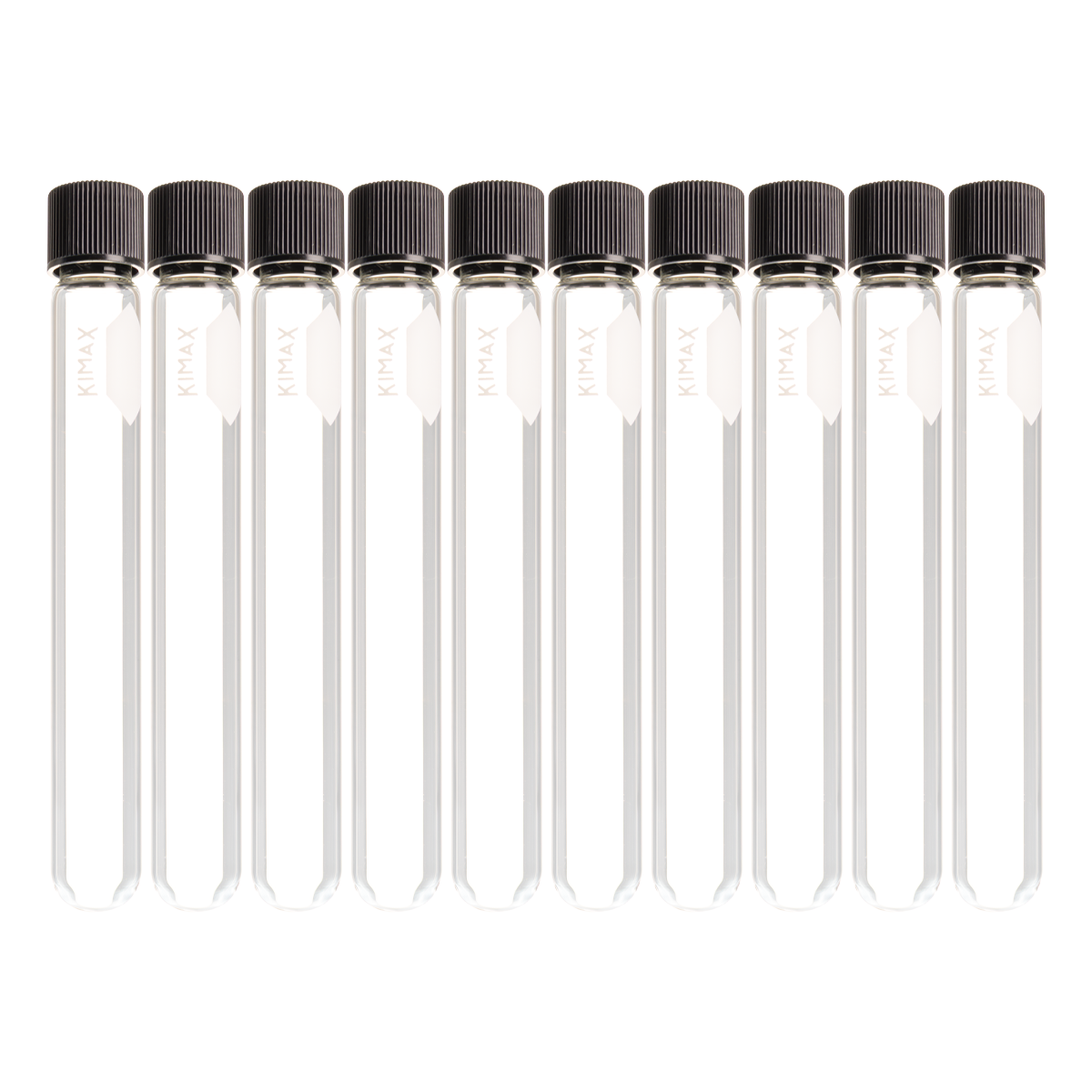 Tubo de Ensayo de Vidrio con Tapa de Rosca Fenólica - Pack 10 Piezas - Kimax 45066