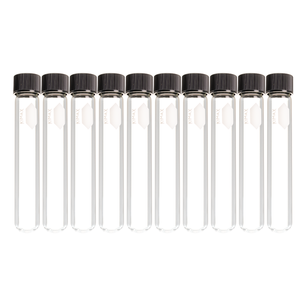 Tubo de Ensayo de Vidrio con Tapa de Rosca Fenólica - Pack 10 Piezas - Kimax 45066