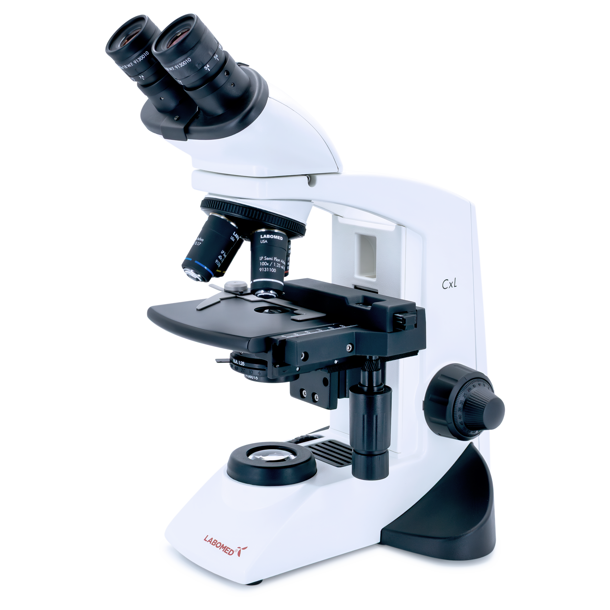 MICROSCOPIO BINOCULAR LABOMED 9135006 CXL SEMI PLAN ACROMÁTICO CON RANGO DE AUMENTO 40X A 1,000X
