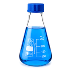 MATRAZ ERLENMEYER CON TAPA DE ROSCA GLASSCO 075.202 PARA MEZCLAR MEDIOS DE CULTIVO