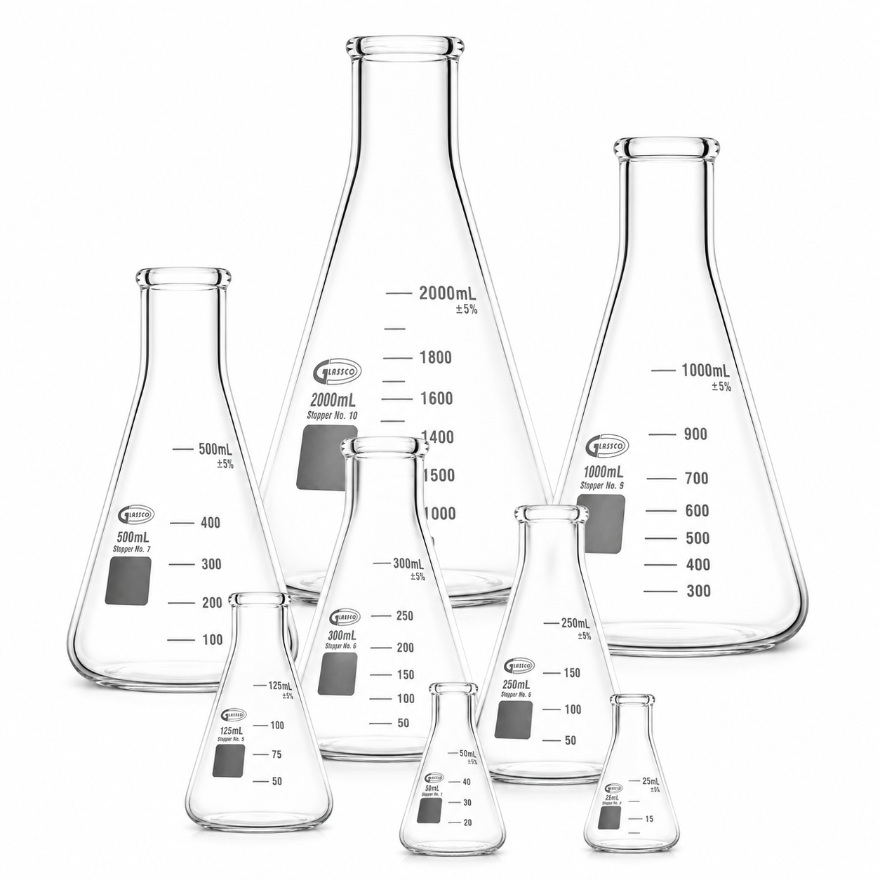 MATRAZ ERLENMEYER DE VIDRIO BOROSILICATO GLASSCO